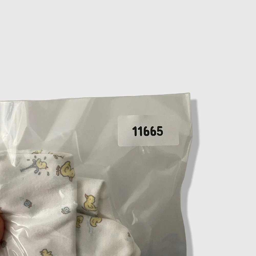 Carter's Footed Sleeper Baby 0-3M White Yellow Duck‎ Print Vintage Aesthetic